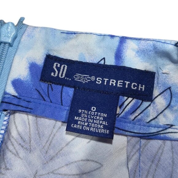 Vintage Y2K 2000s Deadstock Blue and White Floral Knee Length Tie Waist Size 0 - Picture 5 of 5